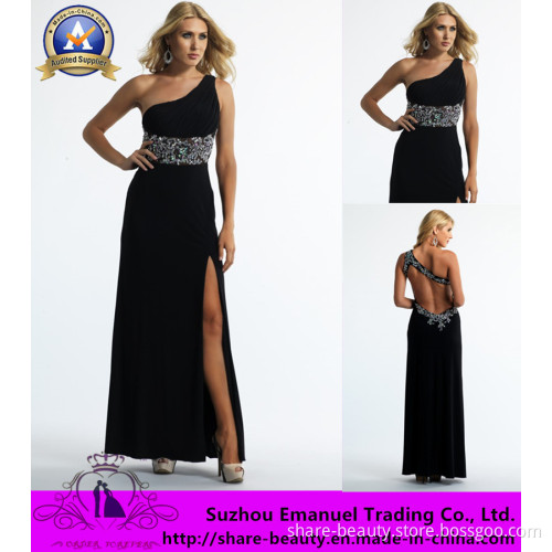 2014 New Black Crystal Empire Chiffon Evening Dresses Gowns
